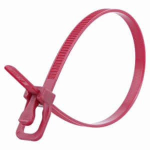 RETYZ EVT-S06MR-TA Releasable Cable Tie, Plenum Rated, 6 Inch Length, Maroon, Max. 38 mm Bundle Dia, 100 PK | CT8ZWD 800DW7