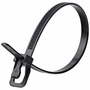 RETYZ EVT-V06BK-TA Releasable Cable Tie, 6 Inch Length, Black, Max. 38 mm Bundle Dia, 50 Lb Tensile Strength | CT8ZTQ 800EK7