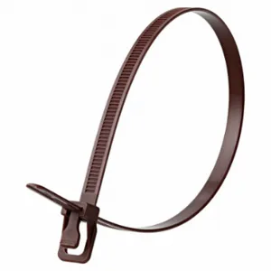 RETYZ WKT-S14BR-TA Releasable Cable Tie, 14 Inch Length, Brown, Max. 100 mm Bundle Dia, 100 PK | CT8ZPQ 800EN8