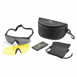 REVISION MILITARY 4-0076-0101 Safety Glasses, Wraparound Frame, Assorted, Black, Black, M Eyewear Size, Unisex | CT8ZYW 38RL62