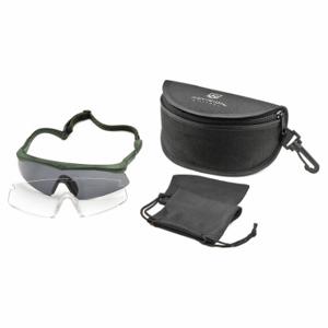 REVISION MILITARY 4-0076-0341 Safety Glasses, Wraparound Frame, Assorted, Green, Green, M Eyewear Size, Unisex | CT8ZZB 38RL78