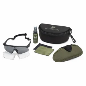 REVISION MILITARY 4-0076-9706 Safety Glasses, Wraparound Frame, Half-Frame, Assorted, Black, Black | CT8ZZM 38RL72