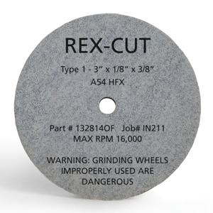 REX CUT 132814OF Baumwollfaser-Rohrgewinderad, 3 x 1/8 x 3/8 Zoll Größe, 16000 U/min, 25/Packung | CM7ZGR