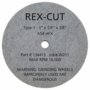 REX CUT 134413 Abrasive Cut-Off Wheel, 3 Inch Dia, 3/8 Inch Arbor Hole, Aluminum Oxide | CT9AAH 39CW40