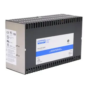 RHINO PS24-500D Switching Power Supply, 24 VDC At 20A/480W, 120 VAC Nominal Input, 1-Phase, Enclosed | CV7VMV