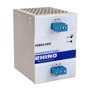 RHINO PSB24-240S Switching Power Supply, 24 VDC At 10A/240W, 120/240 VAC Or 120-375 VDC Nominal Input | CV7VNF