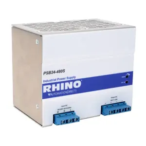 RHINO PSB24-480S Switching Power Supply, 24 VDC At 20A/480W, 120/240 VAC Or 125-375 VDC Nominal Input | CV7VNH