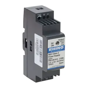 RHINO PSC-05-012 Switching Power Supply, 5 VDC At 2.4A/12W, 120/240 VAC Nominal Input, 1-Phase, Enclosed | CV7VNP