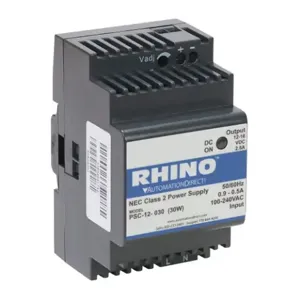 RHINO PSC-12-030 Switching Power Supply, 12 VDC At 2.5A/30W, 120/240 VAC Nominal Input, 1-Phase, Enclosed | CV7VNR