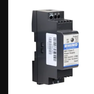 RHINO PSC-24-015 Switching Power Supply, 24 VDC At 0.63A/15W, 120/240 VAC Nominal Input, 1-Phase, Enclosed | CV7VNU