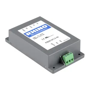 RHINO PSE05-DC12-40 DC To DC Converter, 9.5-36 VDC Input, 5.1 VDC Output, 8A, 40W, Plastic Housing | CV7GCA