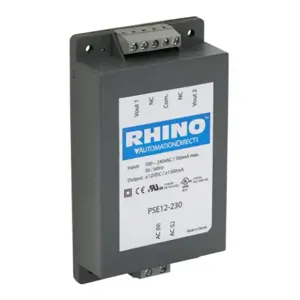 RHINO PSE12-230 Switching Power Supply, +/-12 VDC At 1.3A/30W, 120/240 VAC Or 120-370 VDC Nominal Input | CV7VPJ