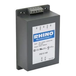 RHINO PSE15-160 Switching Power Supply, 15 VDC At 4A/60W, 120/240 VAC Nominal Input, 1-Phase | CV7VPM