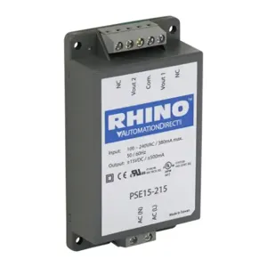 RHINO PSE15-215 Switching Power Supply, +/-12 VDC At 0.5A/15W, 120/240 VAC Or 120-370 VDC Nominal Input | CV7VPN