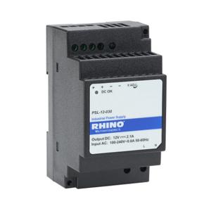 RHINO PSL-12-030 Switching Power Supply, 12 VDC At 2.1A/25W, 120/240 VAC Or 125-375 VDC Nominal Input | CV7VQJ