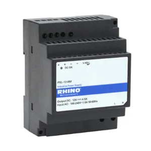 RHINO PSL-12-060 Switching Power Supply, 12 VDC At 4.5A/54W, 120/240 VAC Or 125-375 VDC Nominal Input | CV7VQK