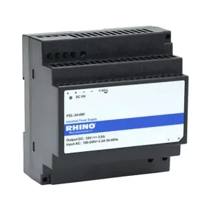 RHINO PSL-24-090 Switching Power Supply, 24 VDC At 3.8A/91.2W, 120/240 VAC Or 125-250 VDC Nominal Input | CV7VQQ