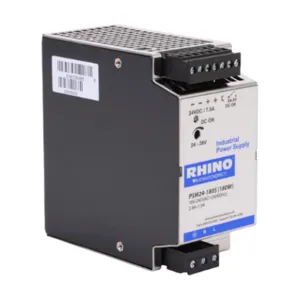 RHINO PSM24-180S Switching Power Supply, 24 VDC At 7.5A/180W, 120/240 VAC Nominal Input, 1-Phase, Enclosed | CV7VQW