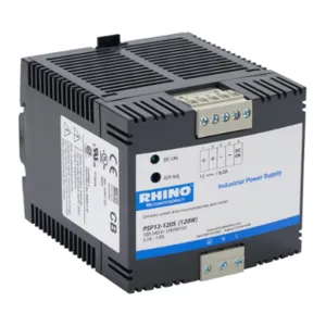 RHINO PSP12-120S Switching Power Supply, 12 VDC At 8A/96W, 120/240 VAC Or 85-375 VDC Nominal Input | CV7VRM