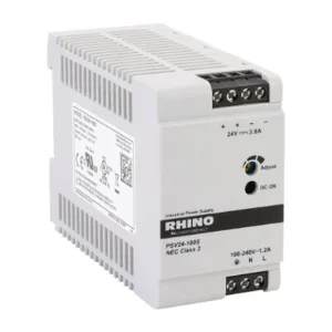 RHINO PSV24-100S Switching Power Supply, 24 VDC At 3.8A/91W, 120/240 VAC Nominal Input, 1-Phase, Enclosed | CV7VTJ