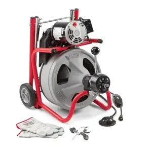 RIDGID 27003 Drain Cleaning Drum Machine With Gloves And Equipment, 1/3 hp | CM9BHT