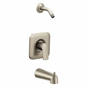 RIZON T2813NHBN Tub and Shower Trim Kit, Moen, Rizon, Brushed Nickel Finish, Pull Up Diverter Spout | CT9BZV 494L90