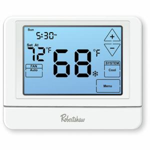 ROBERTSHAW RS9110T Digital Wall Thermostat, Heat Pump Without Aux, Heat Or Cool, Auto | CT9CDL 361YG2
