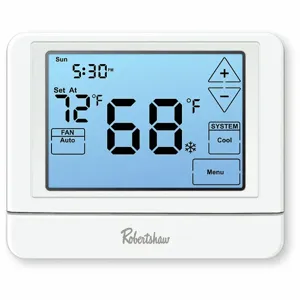 ROBERTSHAW RS9110T Digital Wall Thermostat, Heat Pump Without Aux, Heat Or Cool, Auto | CT9CDL 361YG2