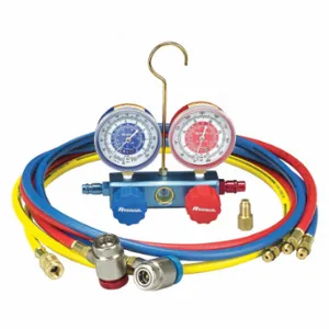 ROBINAIR 41234 Manifold Gauge Set, Manifold Gauge Set, 2 Valves, Multiple Refrigerants, 3 Hoses | CT9CFR 54HD84