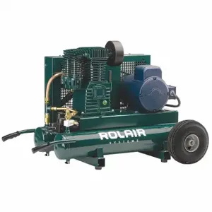 ROLAIR 3230K24-0095 Portable Air Compressor, Quiet, Splash Lubricated, 9 Gal, Wheelbarrow, 3 Hp, 240V AC | CT9DLV 35DZ68