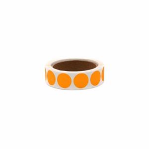 ROLL PRODUCTS 119-0002B Label, Orange, Circle, Coated Litho, Indoor, No Text | CT9DNE 10Y488