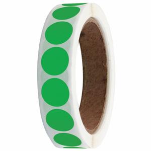 ROLL PRODUCTS 119-0003D Label, Green, Circle, Coated Litho, Indoor, No Text, 1000 PK | CT9DNY 10Y497