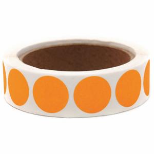 ROLL PRODUCTS 119-0004V Label, Orange, Circle, Paper, Indoor, No Text, 1000 PK | CT9DNK 10Y512