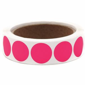 ROLL PRODUCTS 119-0004Z Label, Pink, Circle, Coated Litho, Indoor, No Text, 1000 PK | CT9DNL 10Y511
