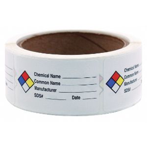 ROLL PRODUCTS 163-0013 Hmig Label 1-1/2 Inch x 2-1/2 Inch - Pack Of 250 | AA2PXY 10Y370