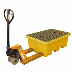 ROMOLD BP2FW Spill Pallet, 4 Way Entry, For 2 x 205 Litre Drums, 230 Litre Sump Capacity | CE4TGV