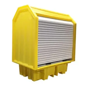 ROMOLD BP2HC Covered 2 Drum Spill Pallet, Lockable Roller Shutter Door, 230 Litre Sump | CE4TGW