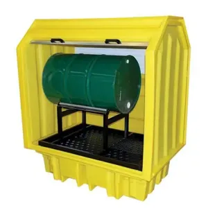 ROMOLD BP2HCH Covered 2 Drum Spill Pallet, 230 Litre Sump Capacity | CE4TGX