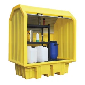 ROMOLD BP2HCS Covered 2 Drum Spill Pallet, 230 Litre , Freestanding Shelving Unit | CE4TGY