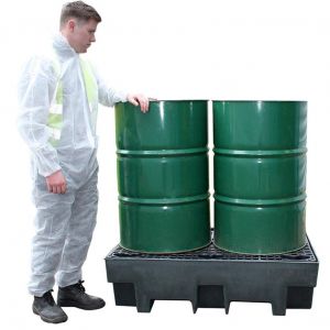ROMOLD BP2R Auffangwanne, für 2 x 205 Liter Fässer, 240 Liter Auffangvolumen | CE4TGU