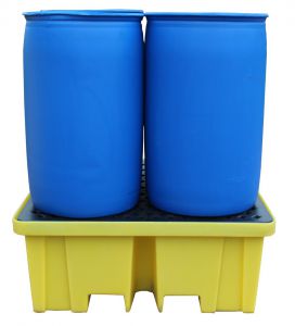 ROMOLD BP4XL Fass-Auffangpalette, zusätzliche Kapazität, 4 x 205-Liter-Fässer, 440-Liter-Auffangwanne | CE4THE