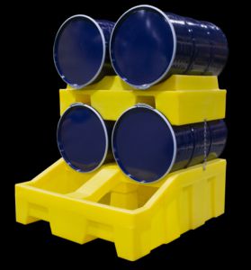 ROMOLD DB4 Fassausgabegestell, für 2 x 205 Liter Fässer, 400 Liter Auffangvolumen | CE4THT