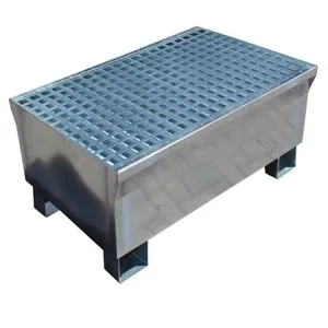 ROMOLD GSP2D Spill Pallet, 1220 x 815 x 393mm, 225.5 Litre Sump, Galvanised Steel | CE4TJK