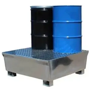 ROMOLD GSP4D Spill Pallet, 1220 x 1220 x 463mm, 440 Litre Sump, Galvanised Steel | CE4TJM