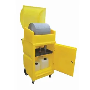 ROMOLD PMCS4 Mobile Maintenance Cart, Small, Shelf, Lockable Door, 45 Litre Sump Capacity | CE4TJZ