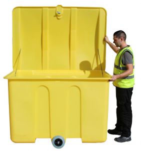 ROMOLD PSB3W Mobile Storage Bin, With Loose Lid, 1400 Litre Capacity | CE4TKH