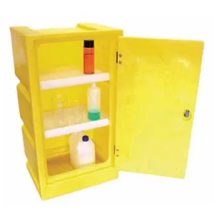 ROMOLD PSC1 Storage Cabinet, Small, Lockable, 2 Shelves, 15 Litre Sump Capacity | CE4TKJ