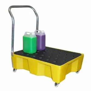 ROMOLD ST66WH Mobile Spill Tray, With Handle & Grid, General Purpose, 66 Litre Sump Capacity | CE4TLM