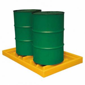 ROMOLD TTHD-Tropfschale, robust, fasst 2 x 205-Liter-Fässer, 145-Liter-Auffangbehälter | CE4TMC