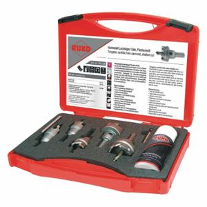 ROTHENBERGER 105300 Hole Saw Kit, 7 Pieces, 3/4 Inch to 1 3/8 Inch Saw Size Range, 10 mm Max. Cutting Depth | CT9DWW 60PZ97